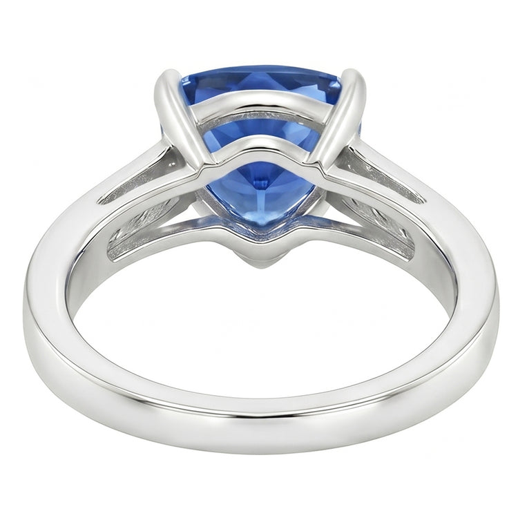 Bague Saphir Ceylan 2 Carats Et Diamants Naturels Extraits des Mines ( et non cultivés en laboratoire ) Or Blanc 14K