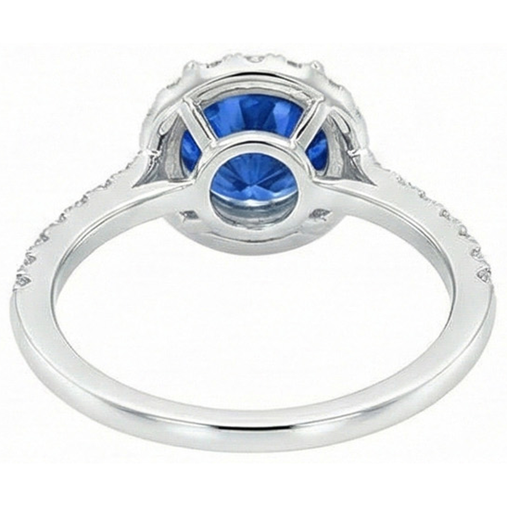 naturel round diamant 4carats bague sur blanc