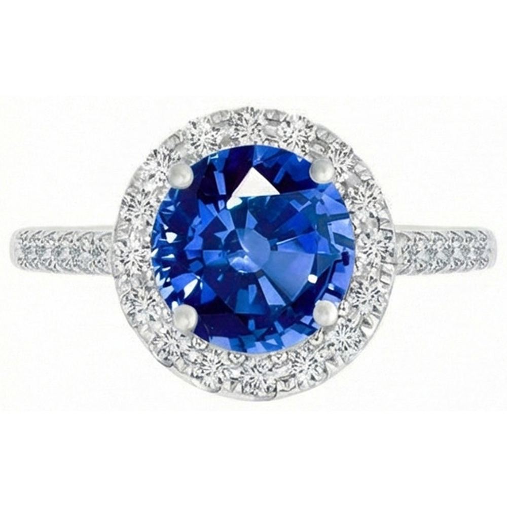 naturel round diamant 4carats bague vue de face