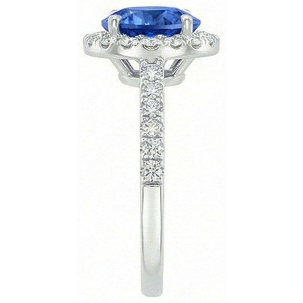 naturel round diamant 4carats bague vue de profil