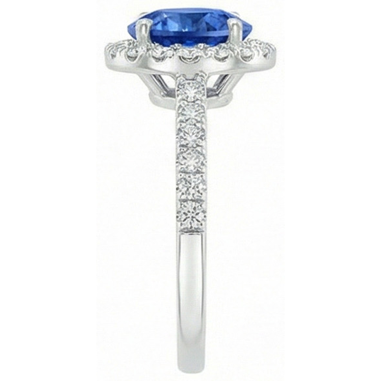 naturel round diamant 4carats bague vue de profil