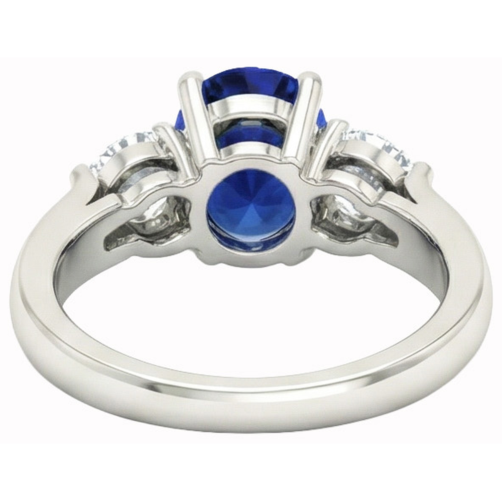 naturel oval diamant 3carats bague vue de profil