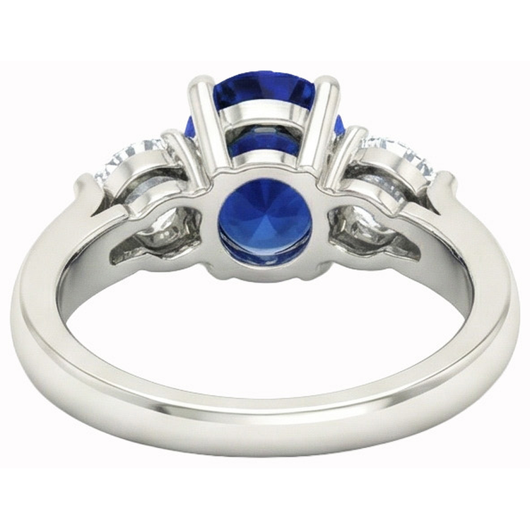 naturel oval diamant 3carats bague vue de profil