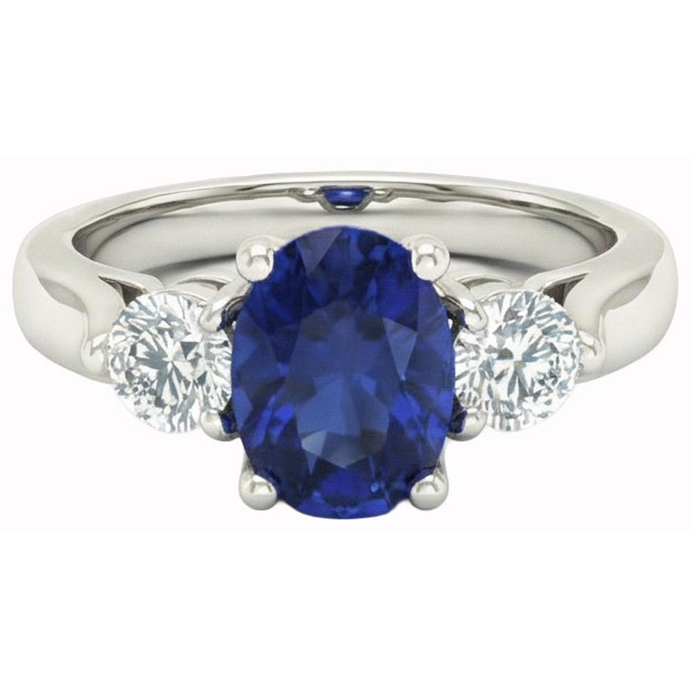 naturel oval diamant 3carats bague angle de côté