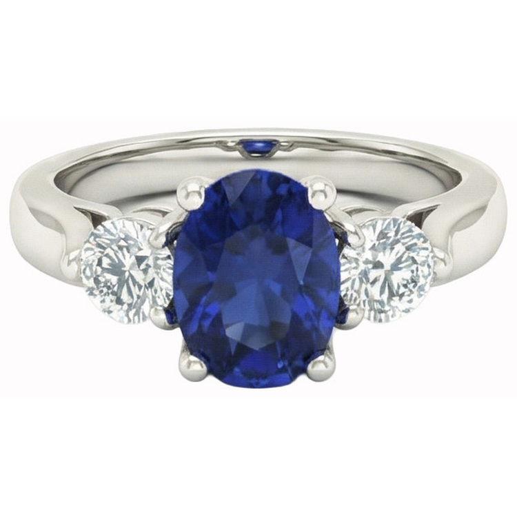 naturel oval diamant 3carats bague angle de côté