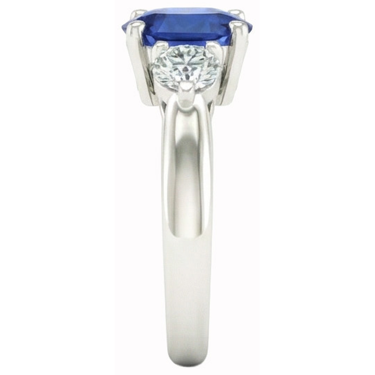 naturel oval diamant 3carats bague vue de dessus