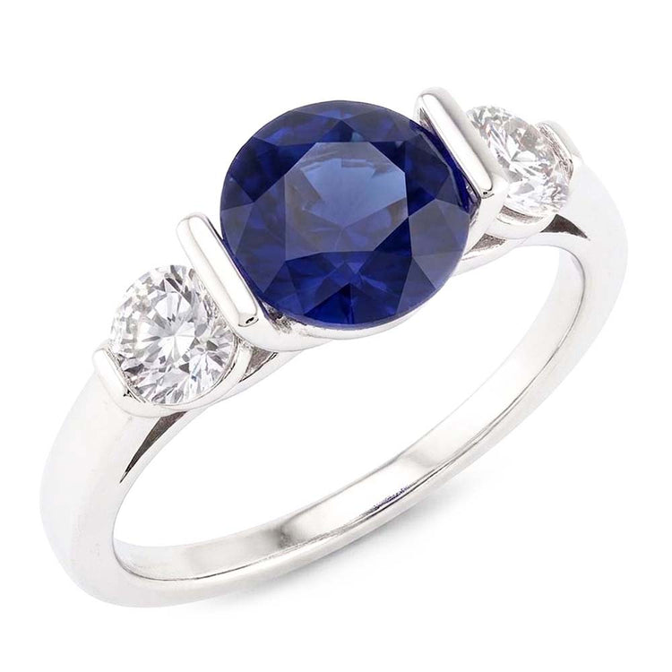 Bague Saphir Ceylan Avec Diamants