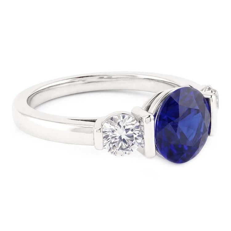 Bague Saphir Ceylan Avec Diamants