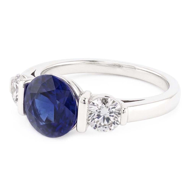 Bague Saphir Ceylan Avec Diamants