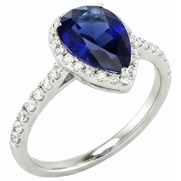 naturel pear diamant 4carats bague angle de côté