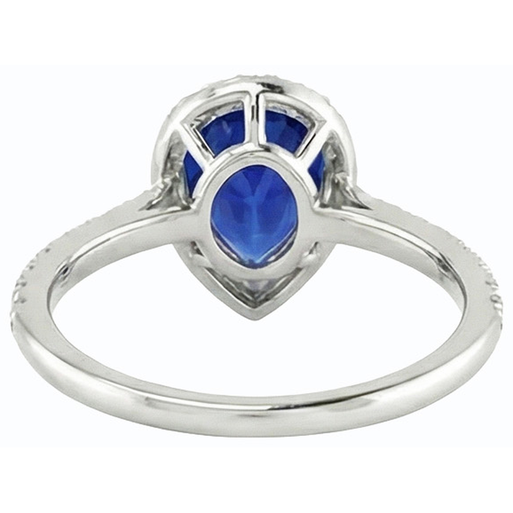 naturel pear diamant 4carats bague détail rapproché
