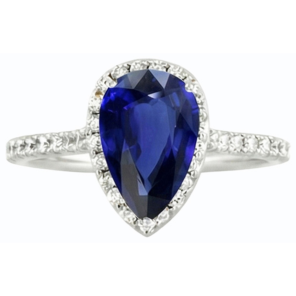 naturel pear diamant 4carats bague vue de dessus