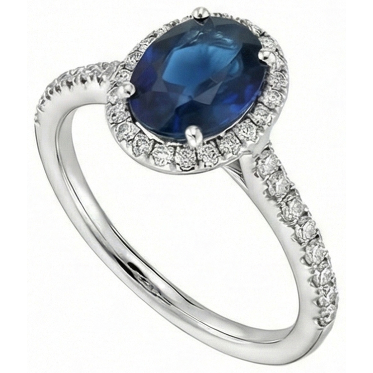 naturel round diamant 2.75carats bague vue de face
