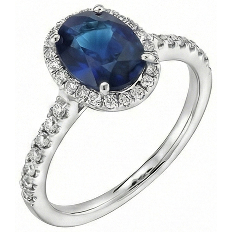 naturel round diamant 2.75carats bague angle de côté
