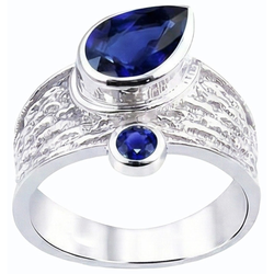 Bague Saphir Ceylan Pierres Précieuses Style Antique 2.75 Carats Bijoux Femme