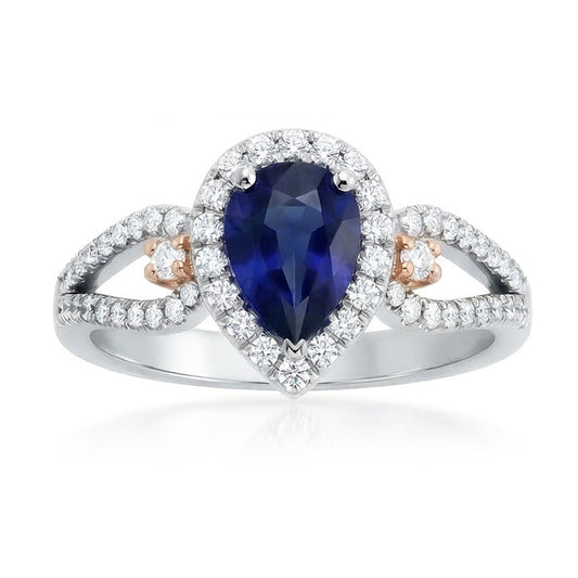 naturel pear diamant 2carats bague angle de côté