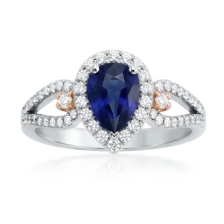 naturel pear diamant 2carats bague angle de côté
