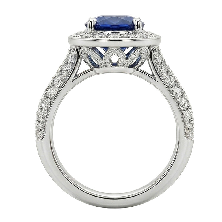 naturel oval diamant 4carats bague vue de dessus