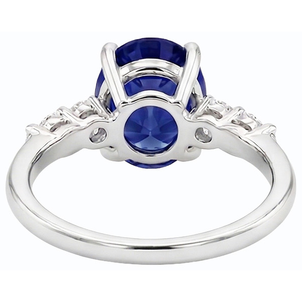 naturel oval saphir 4carats bague détail rapproché