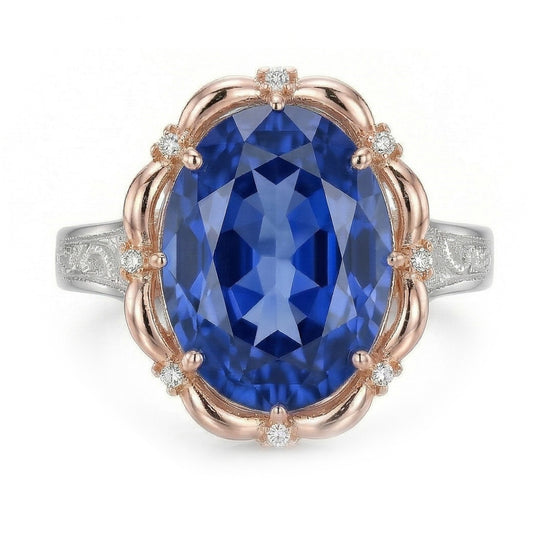 Bague Saphir Deux Tons 7 Carats