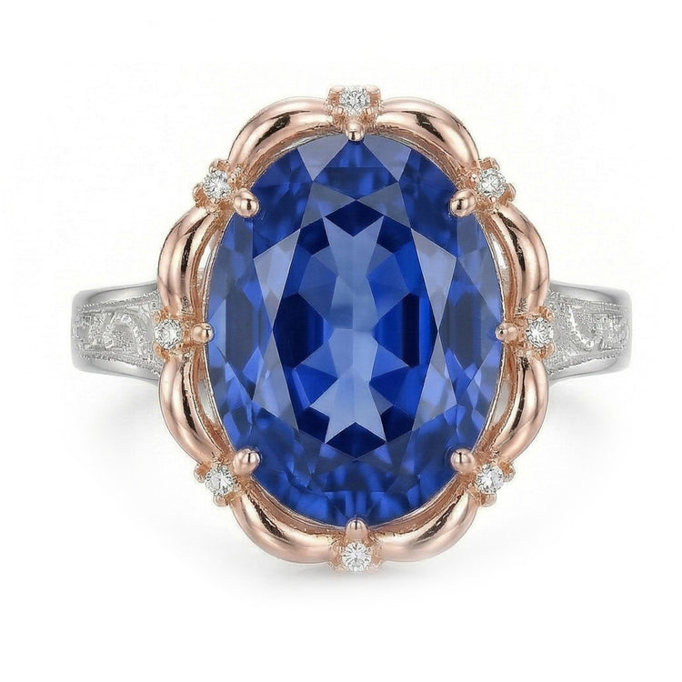 Bague Saphir Deux Tons 7 Carats