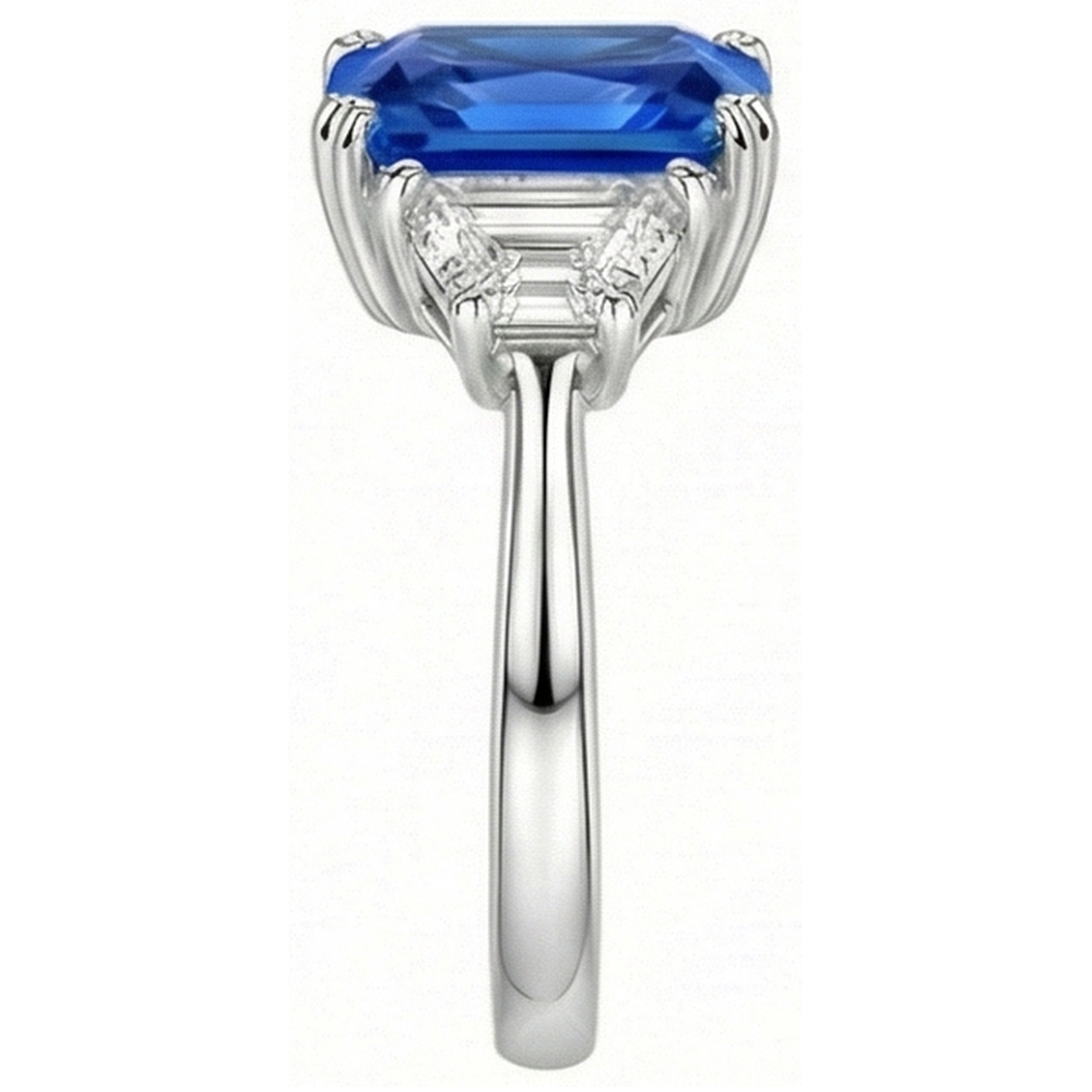 naturel radiant diamant 3carats bague vue de dessus