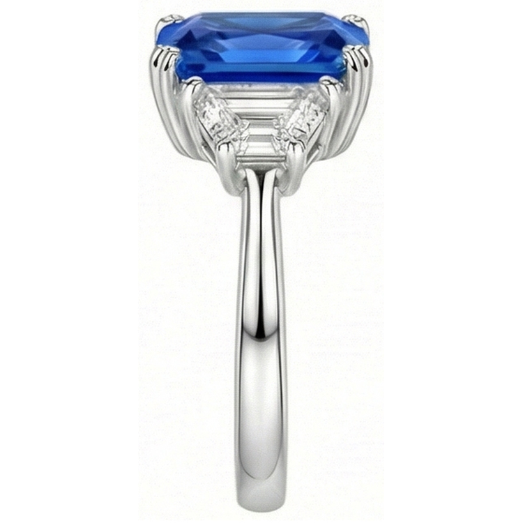 naturel radiant diamant 3carats bague vue de dessus