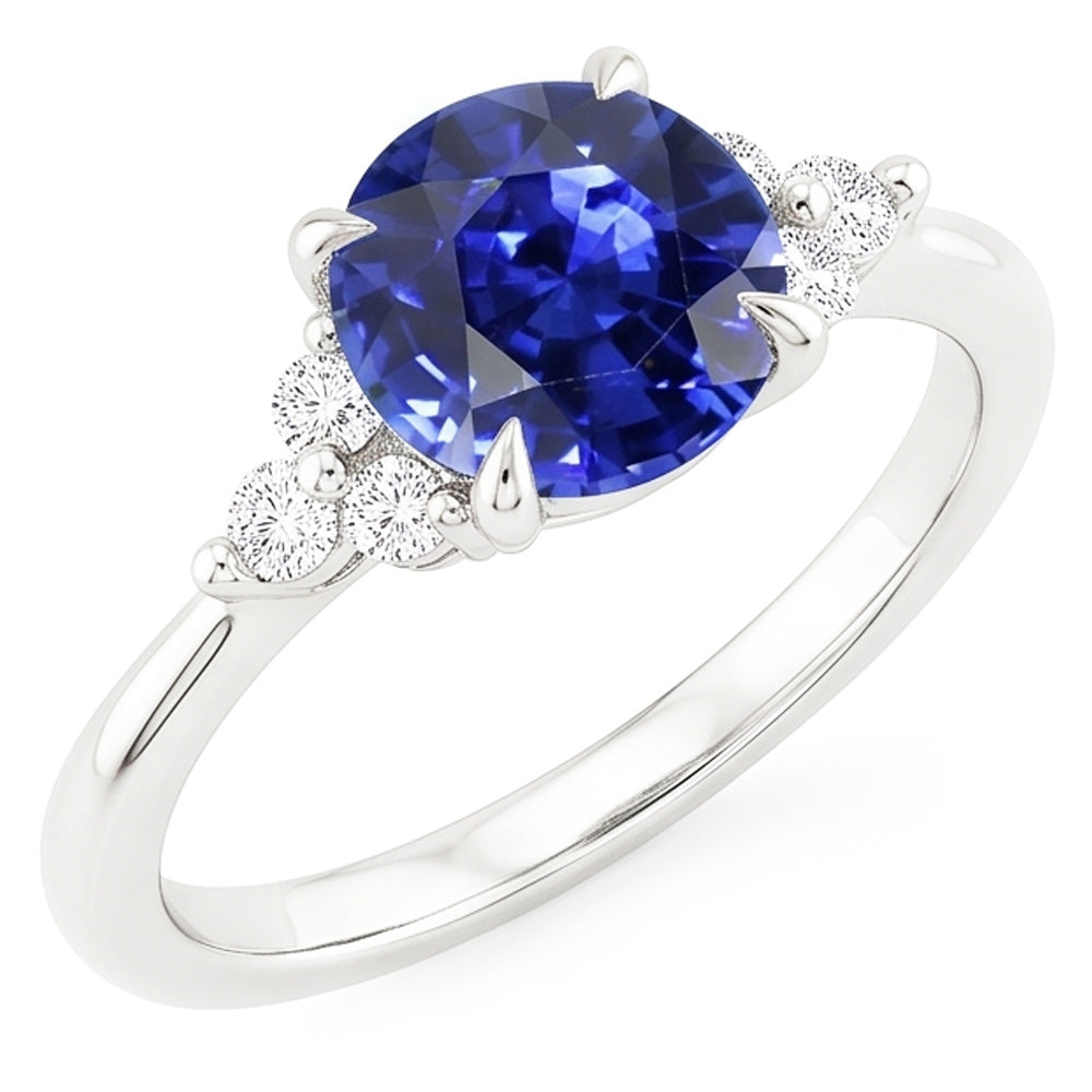 Bague Saphir Diamant Or 5ct