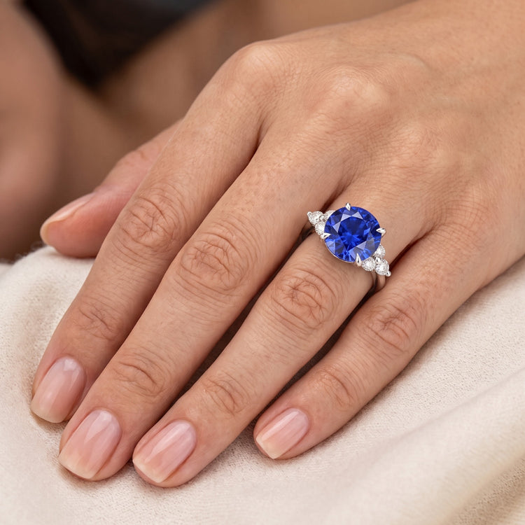 Bague Saphir Diamant Or 5ct