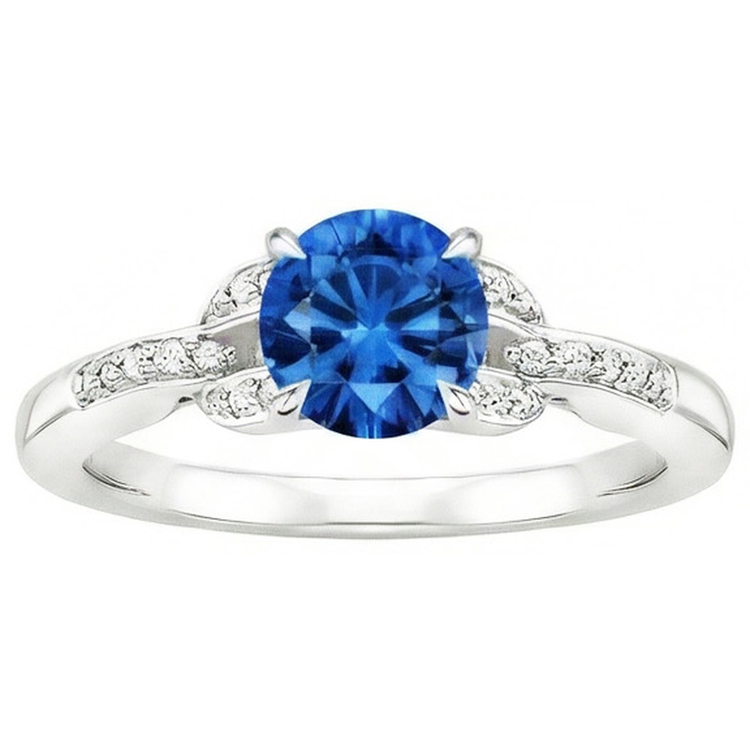 naturel round diamant 2.90carats bague angle de côté