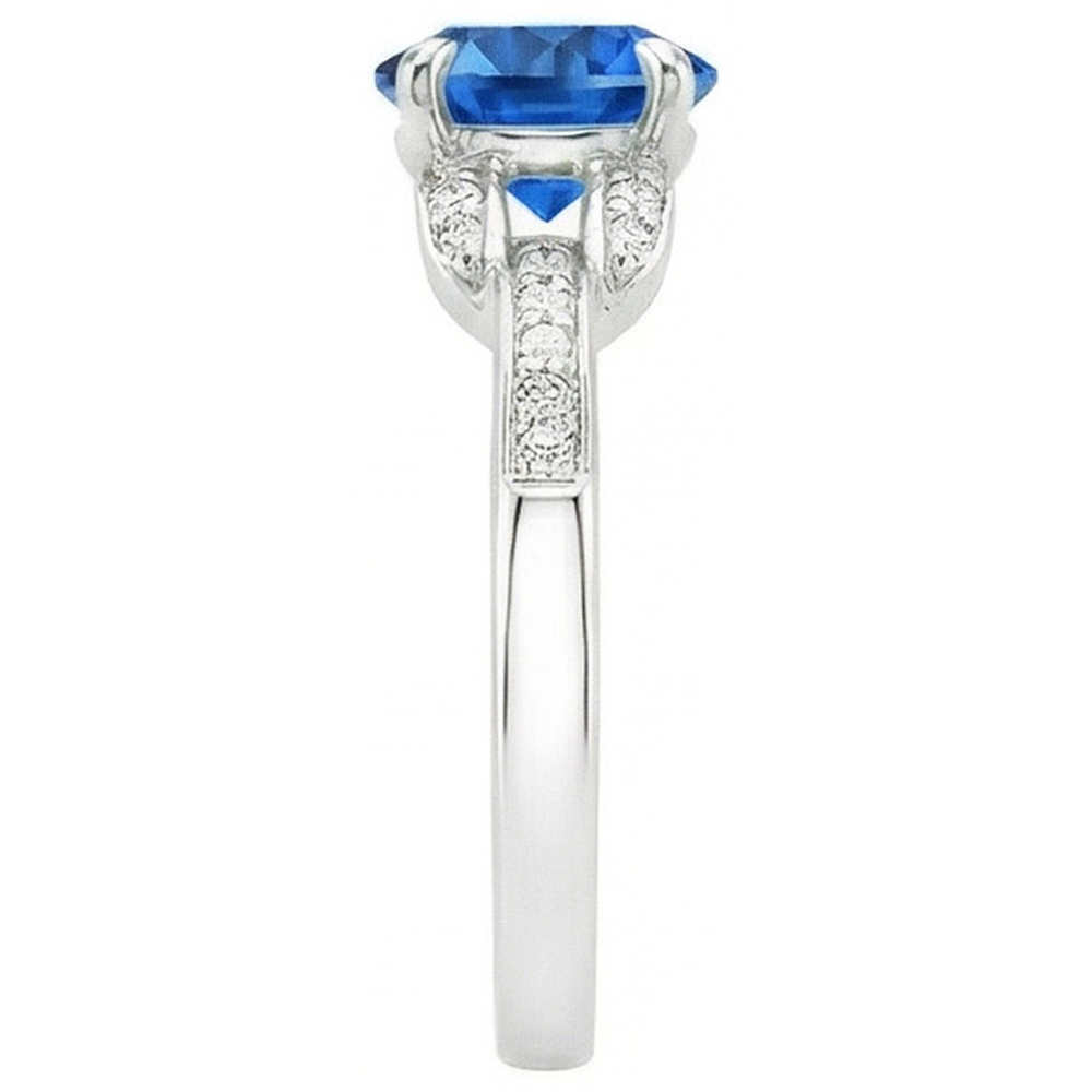 naturel round diamant 2.90carats bague vue de profil