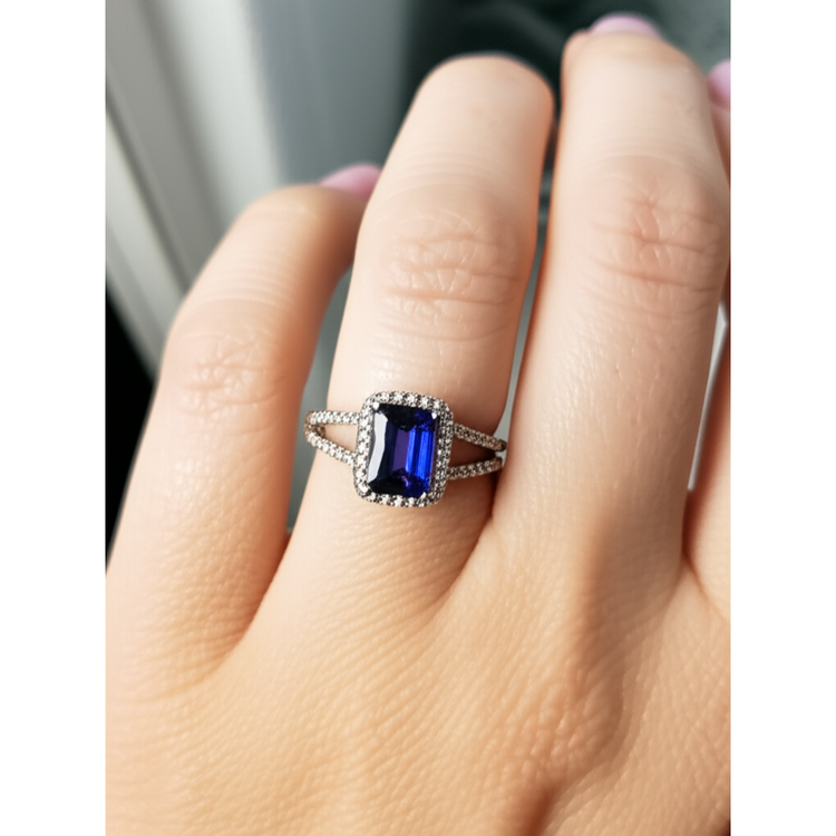 Bague Saphir Émeraude Bleu Et Diamant