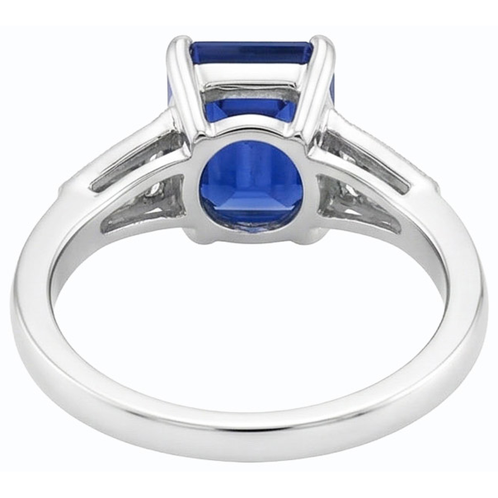 naturel round saphir 4carats bague vue de profil