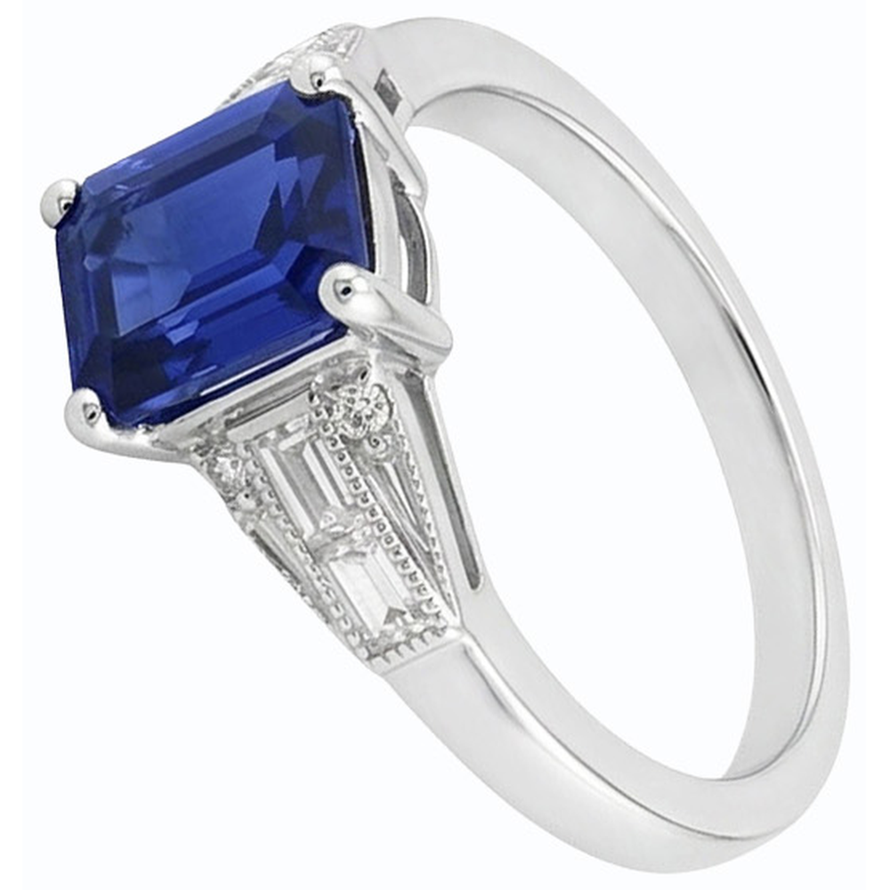 naturel round saphir 4carats bague détail rapproché