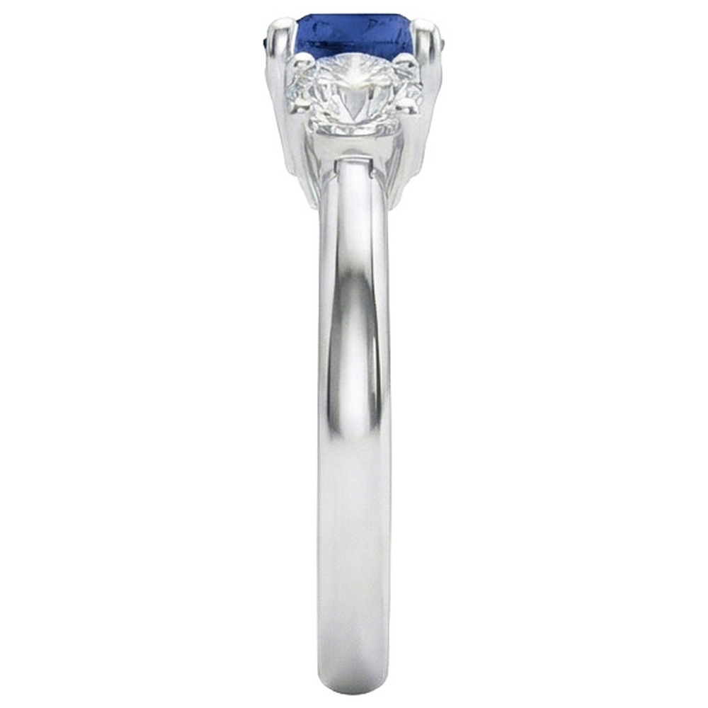 naturel round saphir 1.25carats bague vue de dessus