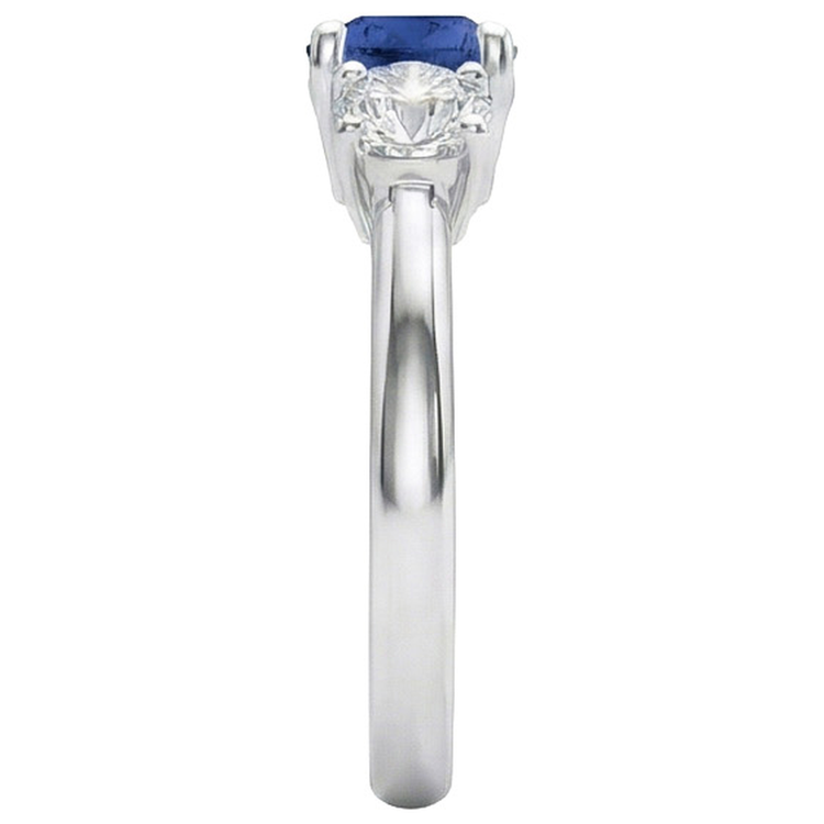 naturel round saphir 1.25carats bague vue de dessus