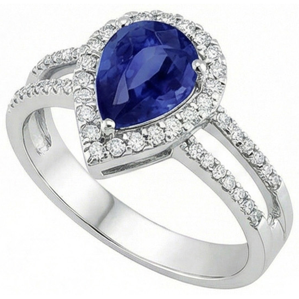naturel pear diamant 2.75carats bague vue de dessus