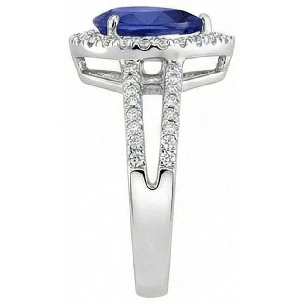 naturel pear diamant 2.75carats bague vue de profil