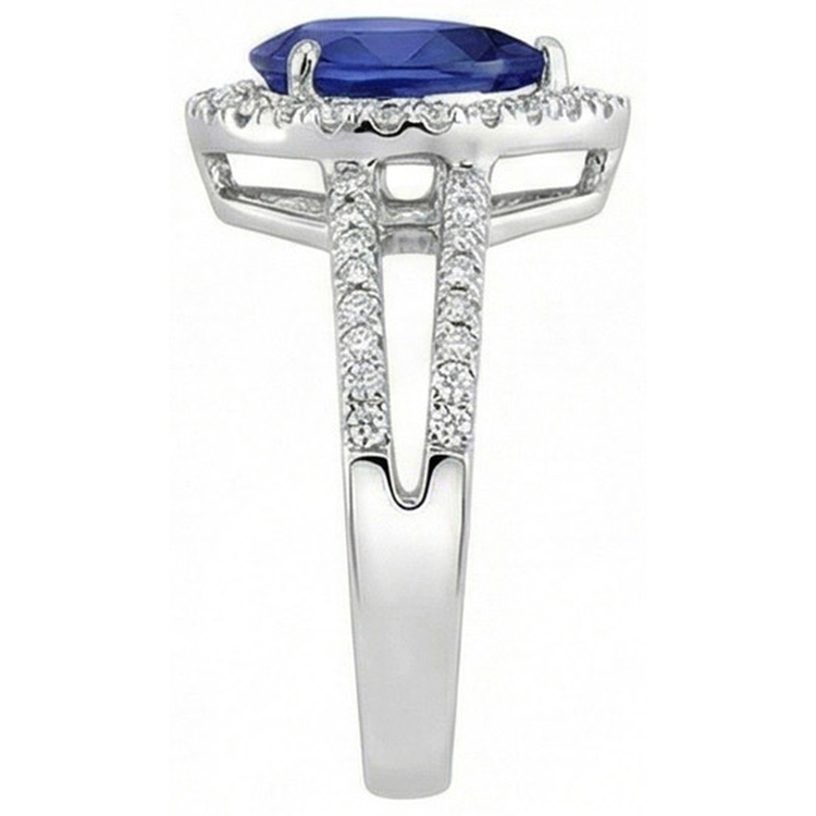 naturel pear diamant 2.75carats bague vue de profil