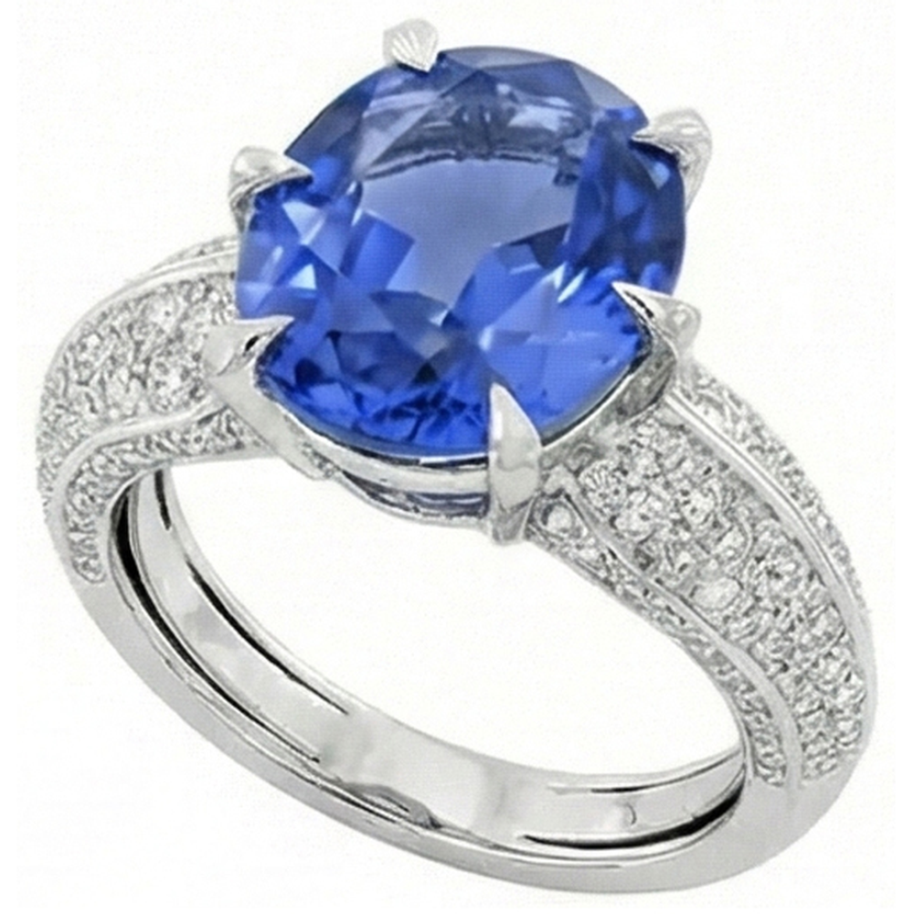 naturel oval diamant 2.50carats bague angle de côté