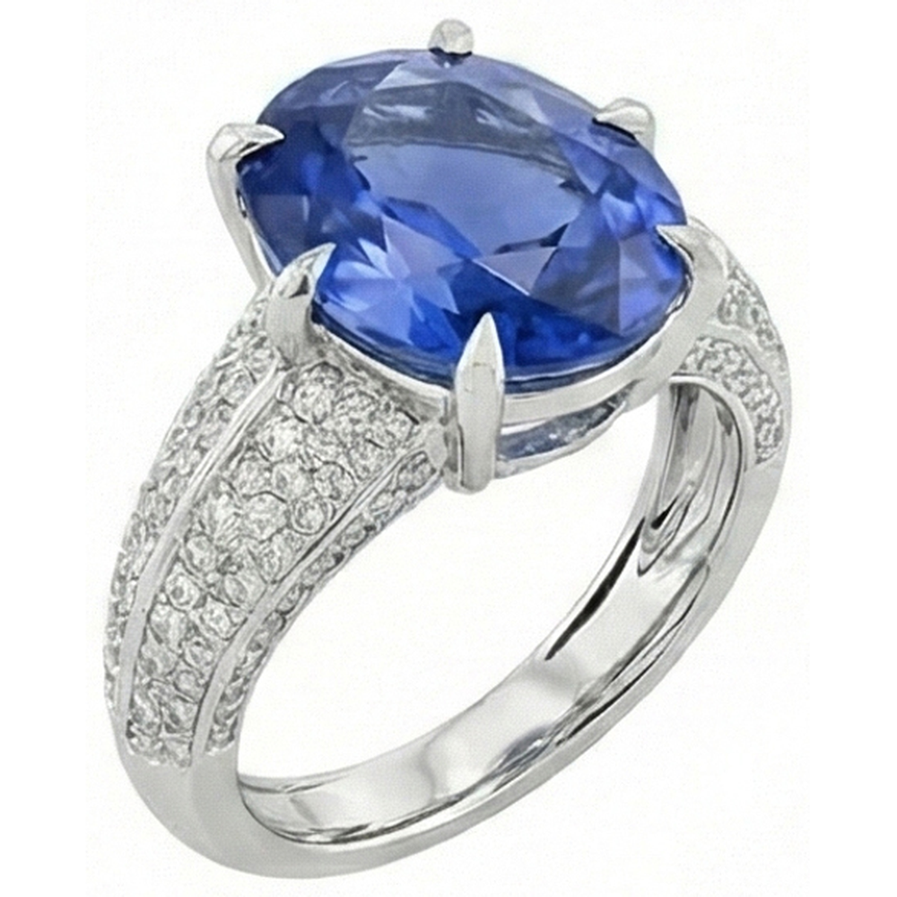 naturel oval diamant 2.50carats bague détail rapproché