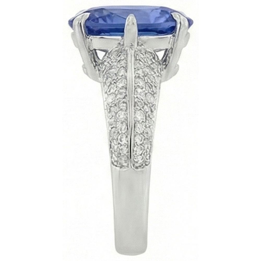 naturel oval diamant 2.50carats bague vue de profil