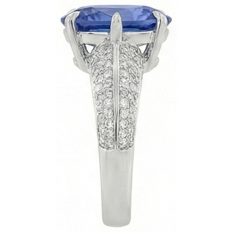 naturel oval diamant 2.50carats bague vue de profil