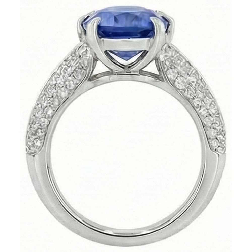 naturel oval diamant 2.50carats bague sur blanc