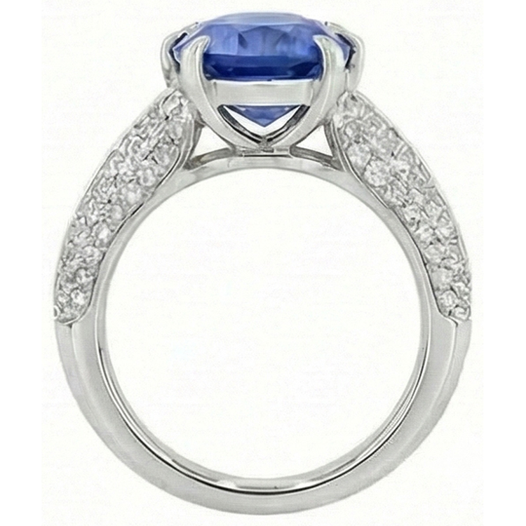 naturel oval diamant 2.50carats bague sur blanc