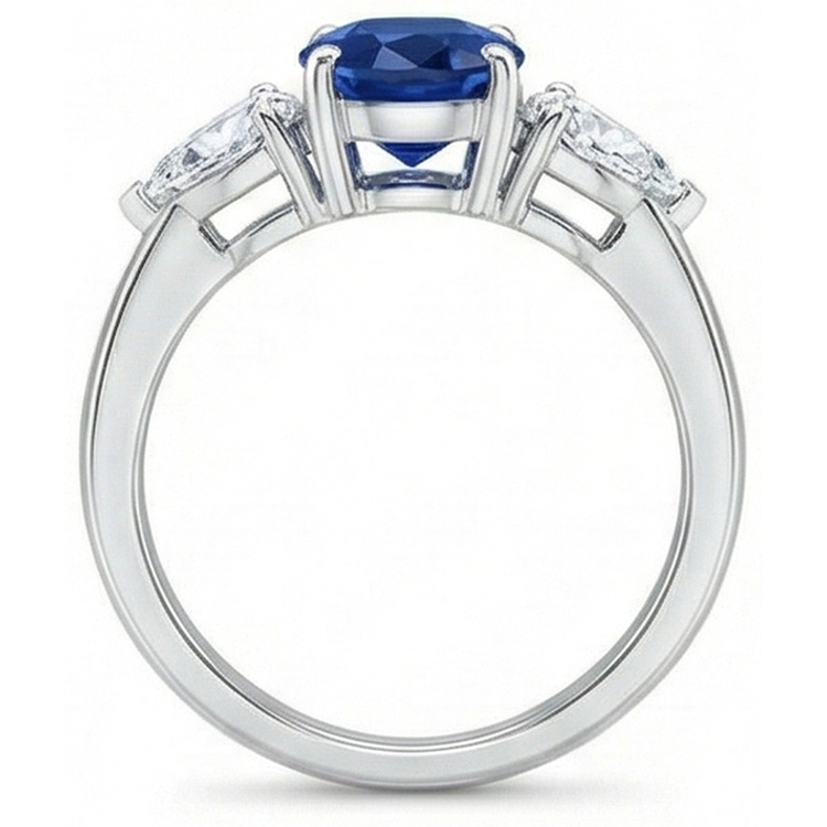 naturel oval diamant 3.50carats bague sur blanc