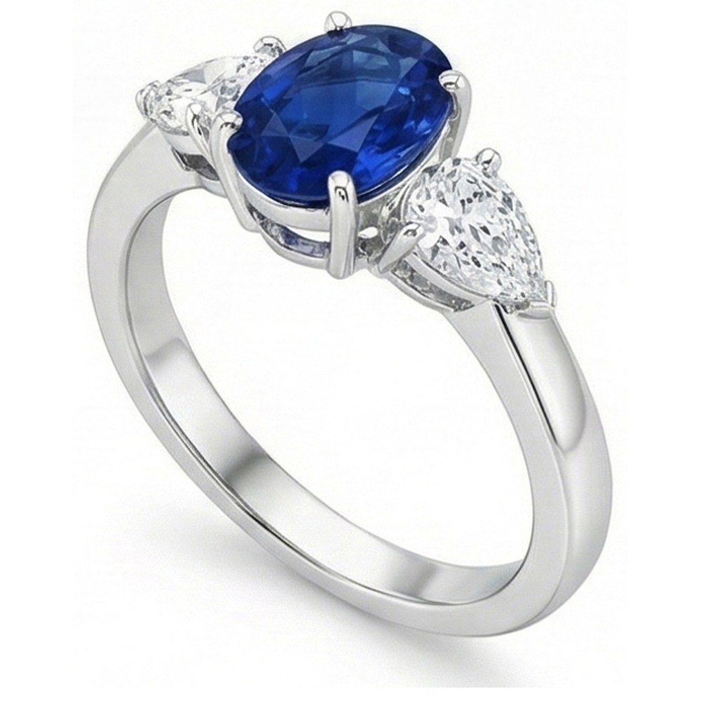 naturel oval diamant 3.50carats bague détail rapproché