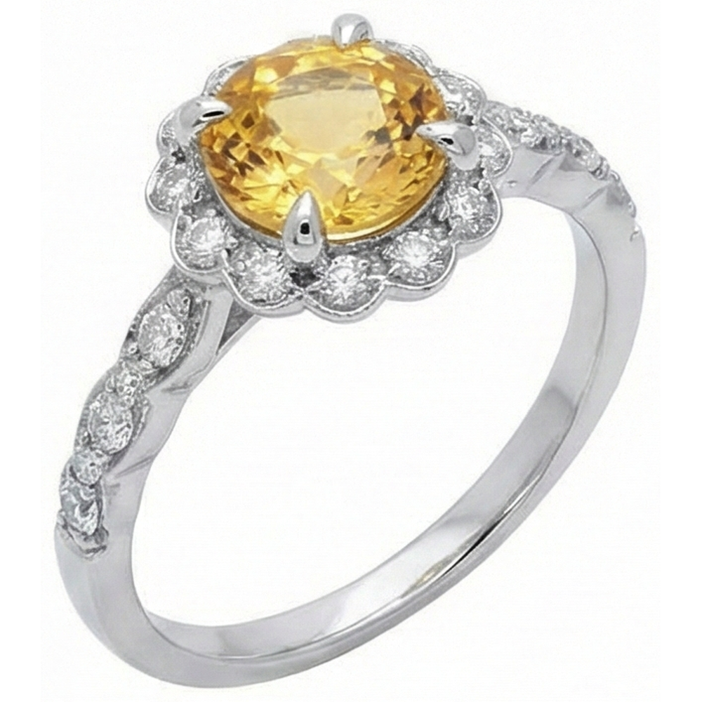 naturel round diamant 4carats bague détail rapproché