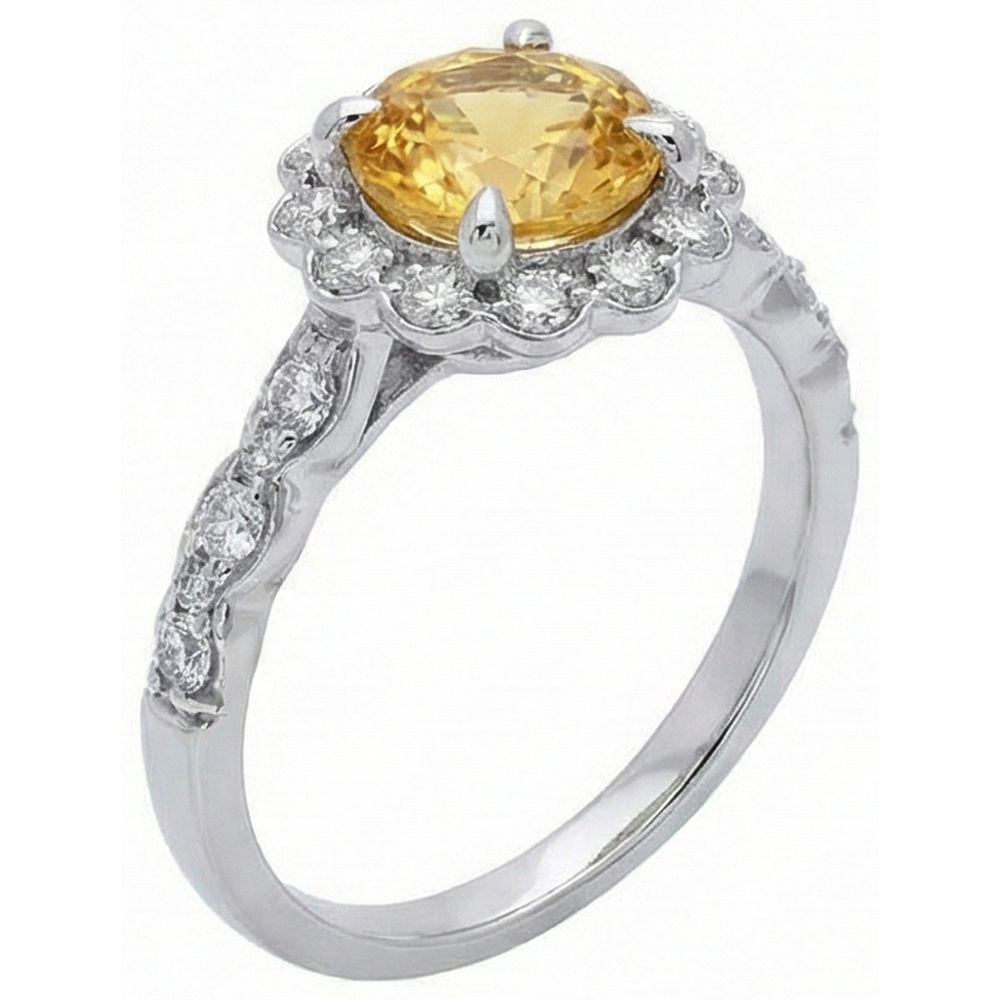 naturel round diamant 4carats bague vue de dessus