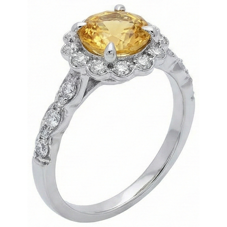 naturel round diamant 4carats bague vue de dessus